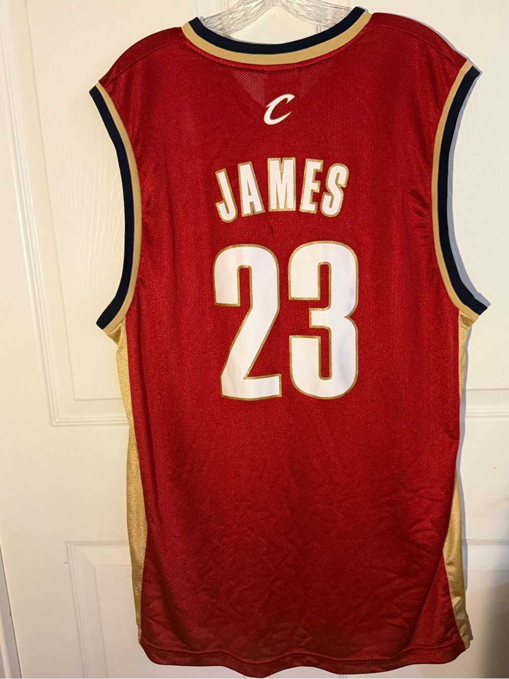 LeBron James #23 Cleveland Cavaliers Reebok NBA Jersey Red Gold Men’s L